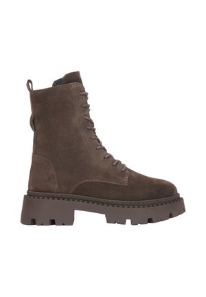 ESTRO, Enkellaarsjes met plateauzool - dark brown