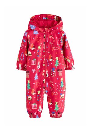 Next, WATERPROOF PRINTED PUDDLESUIT - Kombinéza do dažďa - red christmas