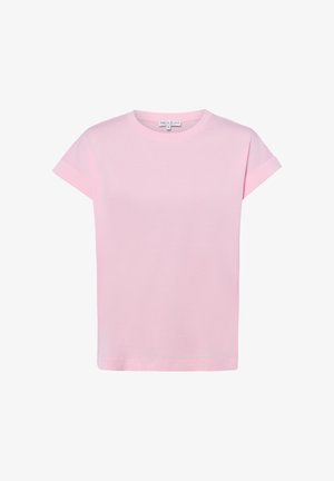 Light pink short-sleeve T-shirt with rolled cuffs and a round neckline, displayed on a plain white background.