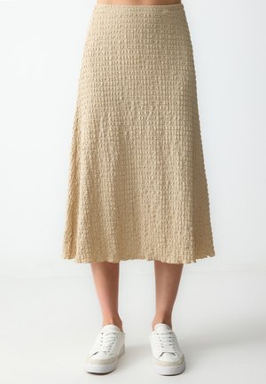 TEXTURED - A-lijn rok - beige
