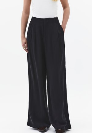 OXXO, OXXO PLEATED ULTRA HIGH WAIST WIDE LEG PANTS - Pantalones - black