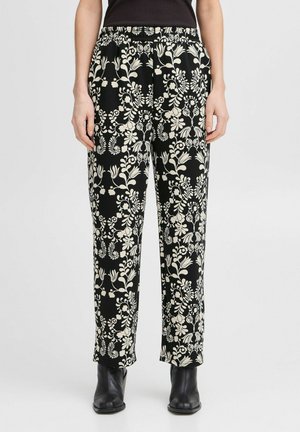 ICHI IHKATE - Pantaloni - black flower aop