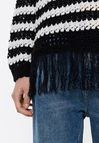 Bimba Y Lola CALADO FLECOS RAYAS - Jersey de punto - black