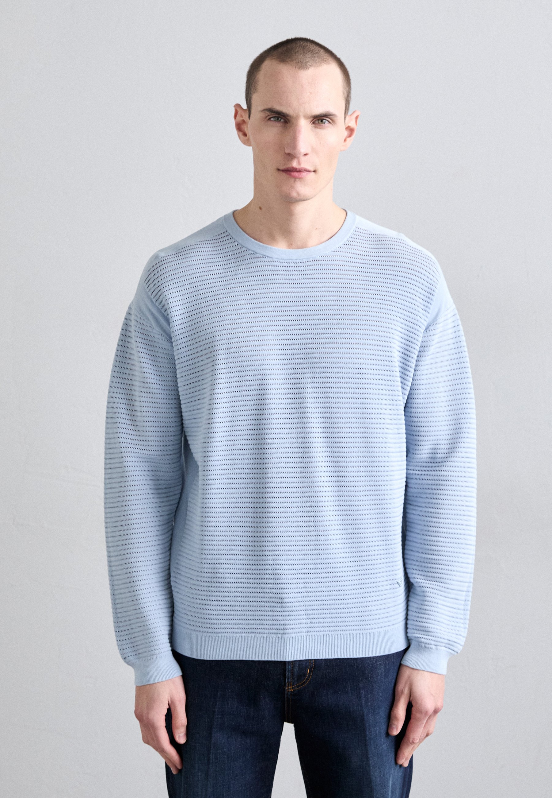 EMPORIO ARMANI ライトブルー セーター XS Emporio Armani Jumper - blue/light blue - Zalando.co.uk
