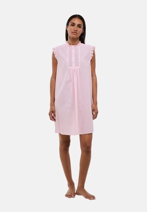 Monoprix, CHEMISE DE NUIT VICHY SANS MANCHES AVEC DÉTAIL PLASTRON EN - Chemise de nuit / Nuisette - blanc