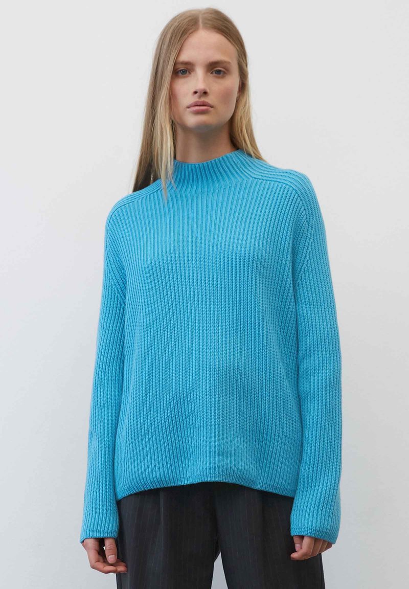 Marc O'Polo DENIM HIGH-NECK - Strickpullover - clear blue sky