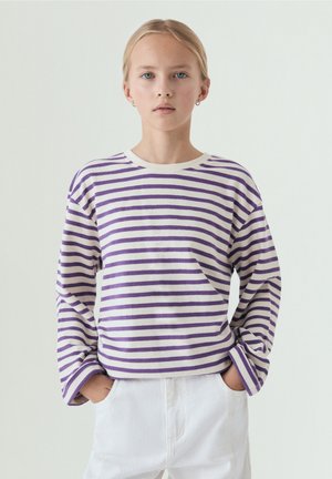 Scalpers STRIPES EMB SW - Long sleeved top - purplestripes