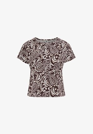 WE Fashion, CURVE - Majica kratkih rukava s printom - dark brown