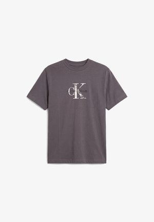 Calvin Klein Jeans, DISTRESSD MNLGO GRAPHI - T-shirts print - volcanic ash