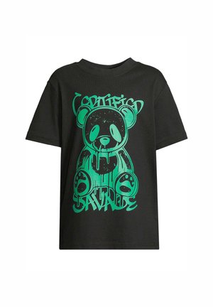 SAVAGE TEDDY - T-shirts med print - black
