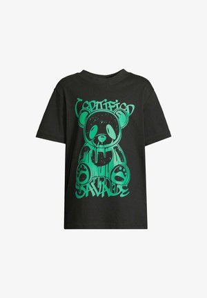 Urban Classics SAVAGE TEDDY - Nyomott mintás póló - black