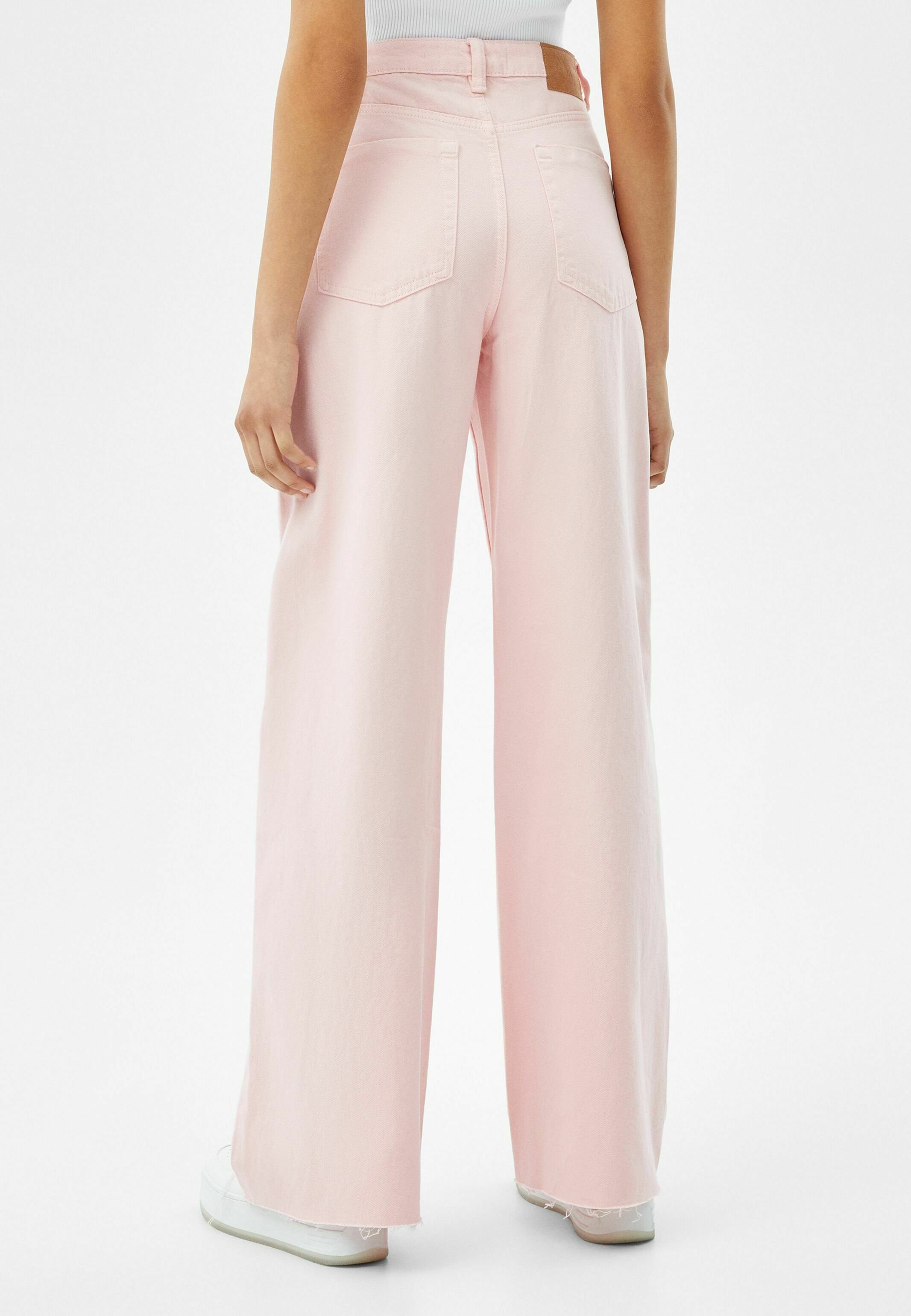 Bershka WIDE LEG TWILL - Broek - pink 