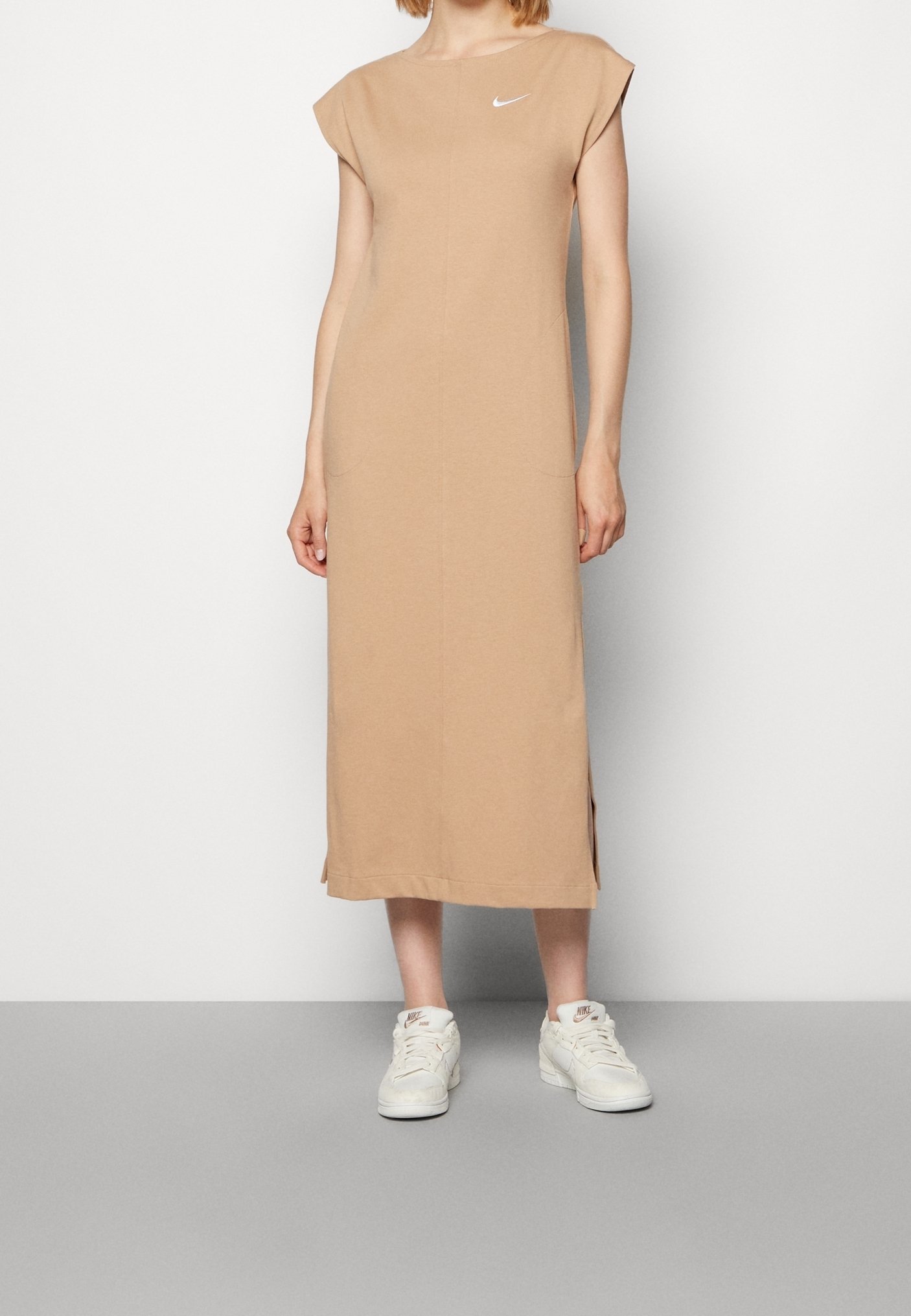 nike dress beige Nike Sportswear Jersey dress - beige - (Pre-owned)