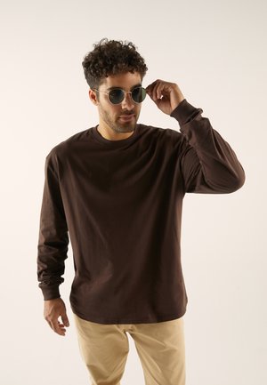 Langærmet T-shirt - brown