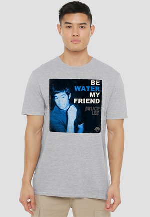 BRUCE LEE WATER - Print T-shirt - mottled light grey