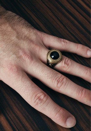 Opus Anello Sigillo In Acciaio Inox - Design Minimalista Per Uomini E Donne, Nero/Oro/Argento - Foto 10