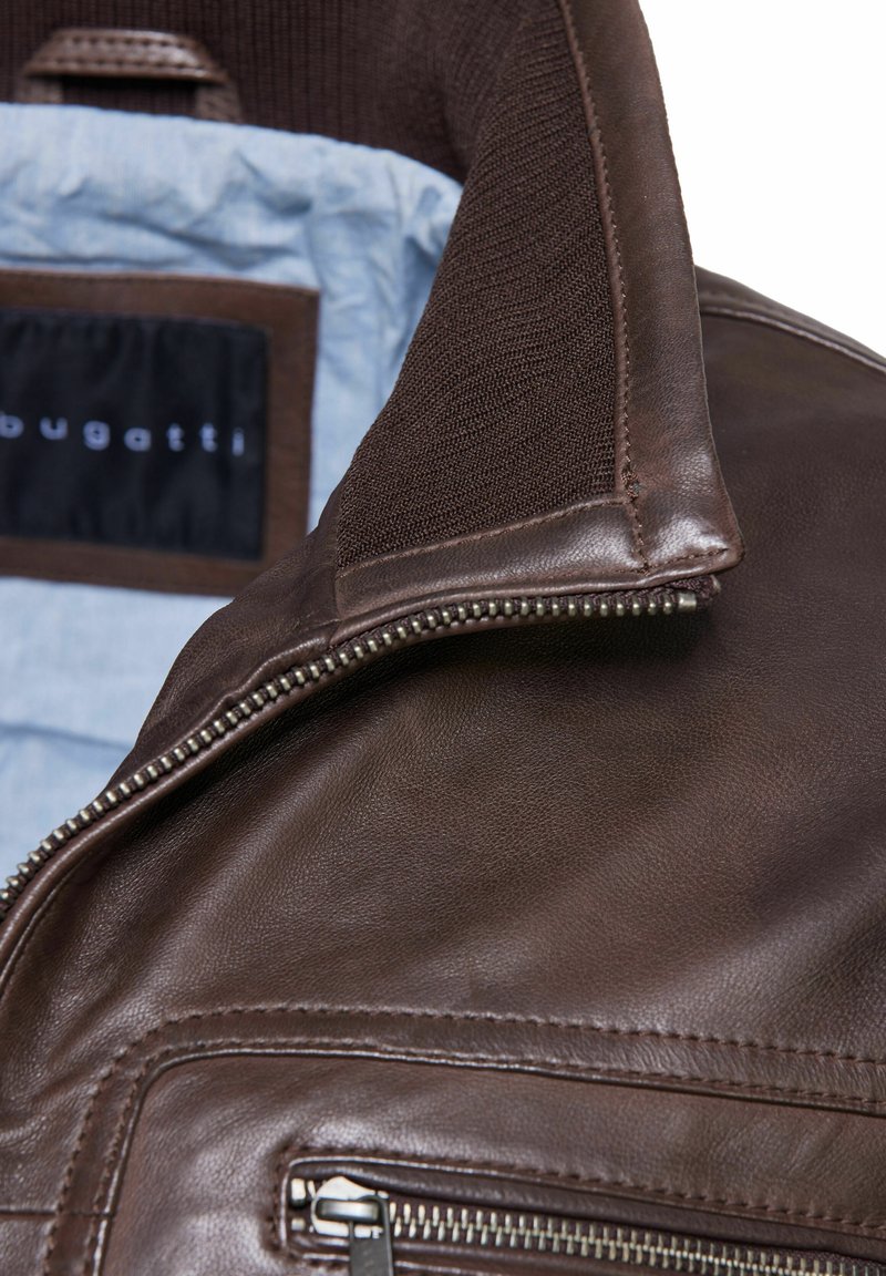 Blouson Homme Vintage En Cuir Synthétique Classique - Col Montant