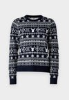 ONLXMAS WINTER O NECK - Pullover - night sky/cloud dancer