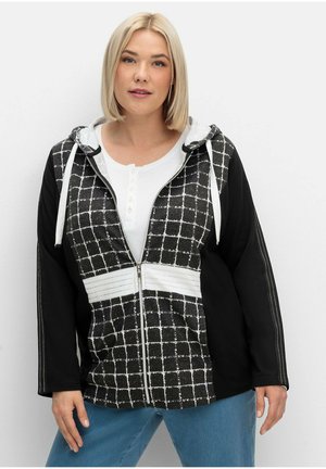 Sheego, Zip-up sweatshirt - schwarz gemustert