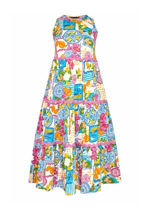 Yours Clothing, CONTRAST SWIRL TIERED MAXI DRESS. - Vestido ligero - multi