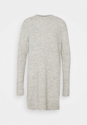 BLOCK DRESS - Gebreide jurk - grey marl