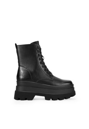 MILITARES CON PUNTA CUADRADA Y PLATAFORMA XL - Botines con plataforma - black