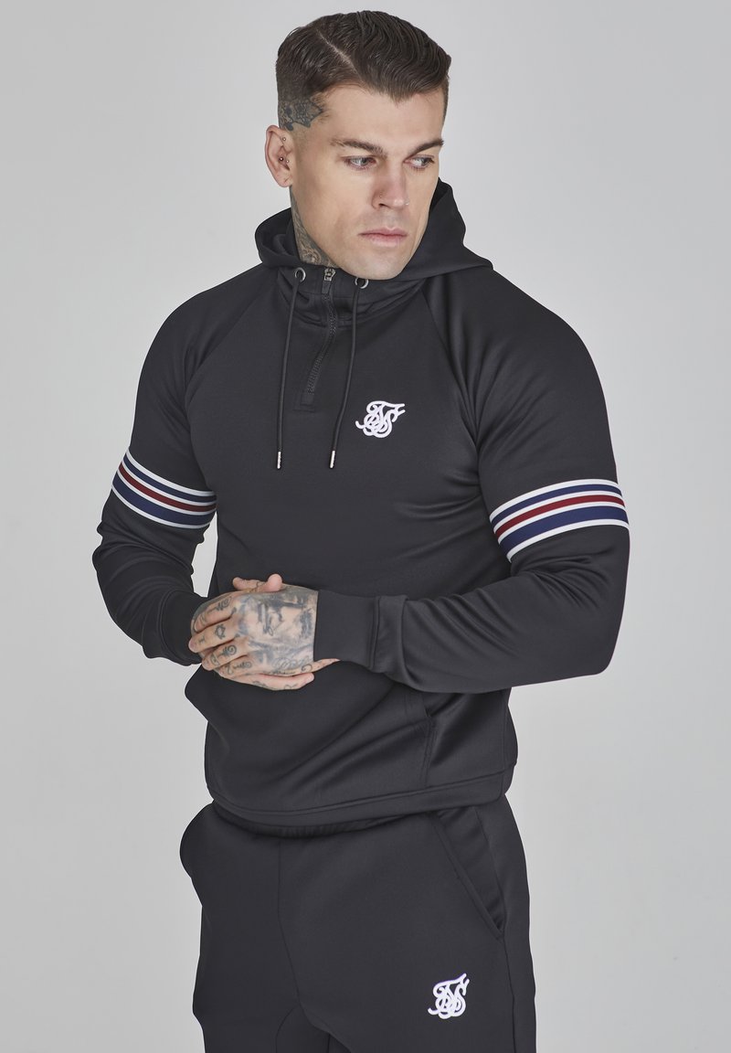 SIKSILK - QUARTER ZIP - Felpa con cappuccio - black, Ingrandire