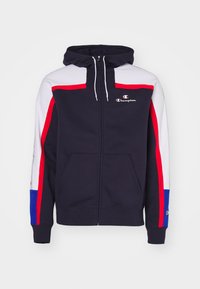 Champion RETRO SPORT FULL ZIP HOODIE TAPE - Sudadera con cremallera - navy/white/red