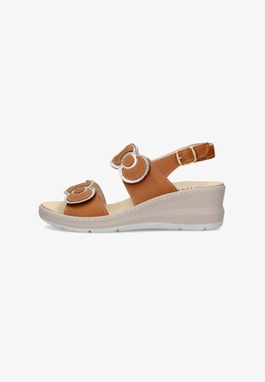 Cinzia Soft, IMA77002C - Sandali con zeppa - cognac
