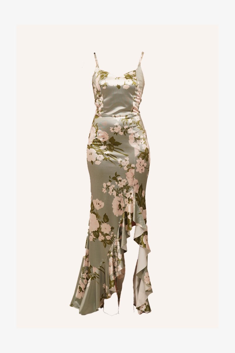 G Wal WAL G. EMILY RUFFLE MAXI - Occasion wear - olive/green - Zalando.ie