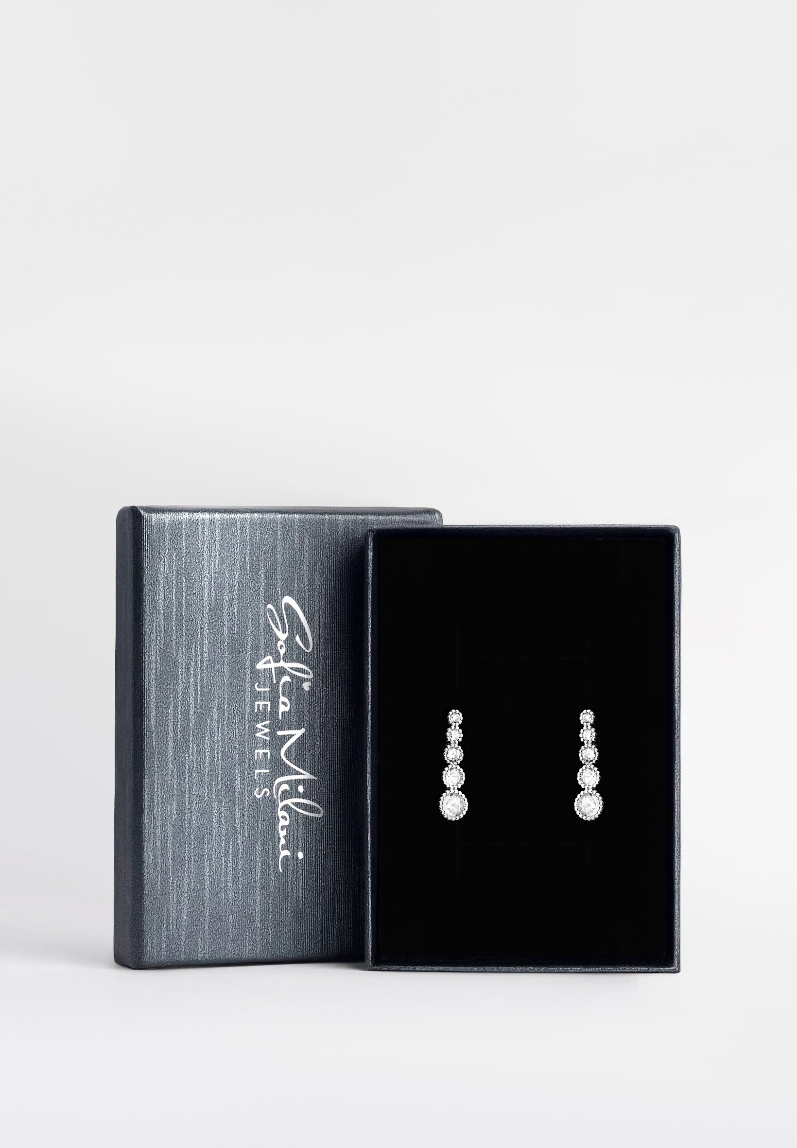 SOFIA MILANI Orecchini Pendenti A Croce In Argento Sterling 925 Placcato Rodio, Donna