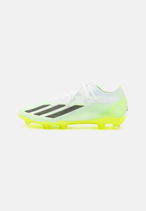 X CRAZYFAST.2 FG - Moulded stud football boots - footwear white/core black/lucid lemon