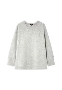 Grijze sweatshirt met een ronde hals en lange raglanmouwen. Gemaakt van zachte, gestructureerde stof; heeft zijsplitten aan de onderkant voor extra comfort.