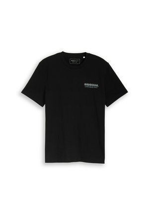 TOM TAILOR DENIM, BASIC MIT LOGO-PRINT - T-paita - deep sea black