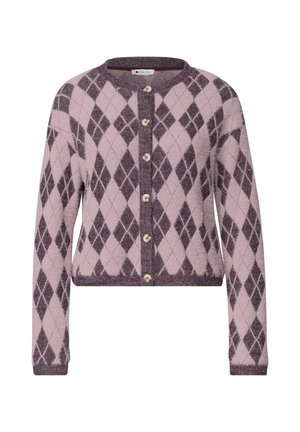 Street One, 3/4-SLEEVE JACKET WITH A ROUND NECK AND ARGYLE PATTERN - Gilet - quiet rose