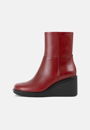 DEENA - Gležnjače s platformom - dark red