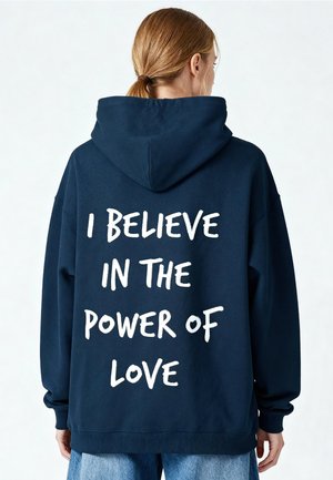 POWER OF LOVE EMBROIDERY HEAVYWEIGHT - Felpa con cappuccio - dark blue