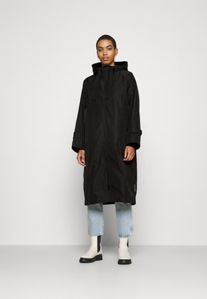 COAT DRAWSTRING WAIST - Waterproof jacket - black
