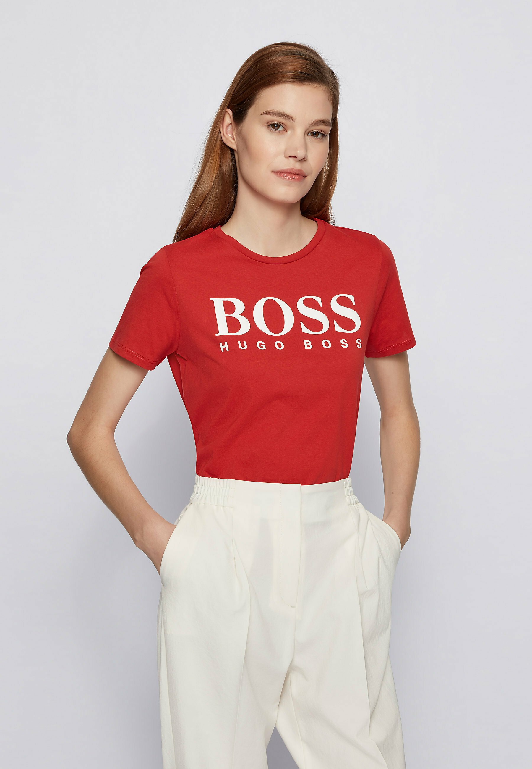 BOSS ELOGO - T-Shirt print - red/rot