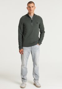 CHASIN' OSCAR HALF ZIP - Strickpullover - dark grey