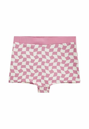 Spodný diel bikín - pink white contrast checkerboard