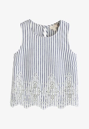 Next, REGULAR FIT STRIPE BRODERIE SHELL - Débardeur - blue white