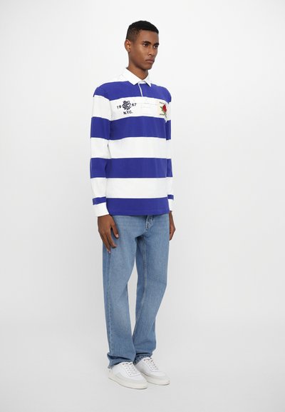 Polo Ralph Lauren LONG SLEEVE RUGBY - Polo - white/active blue