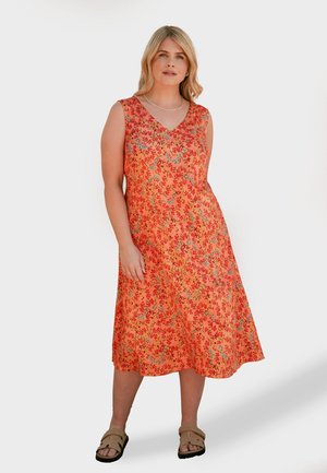 Live Unlimited London FLORAL SLEEVELESS - Jurk - orange