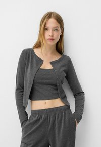 Bershka - BUTTONED - Vest - dark grey Miniatuurafbeelding 1