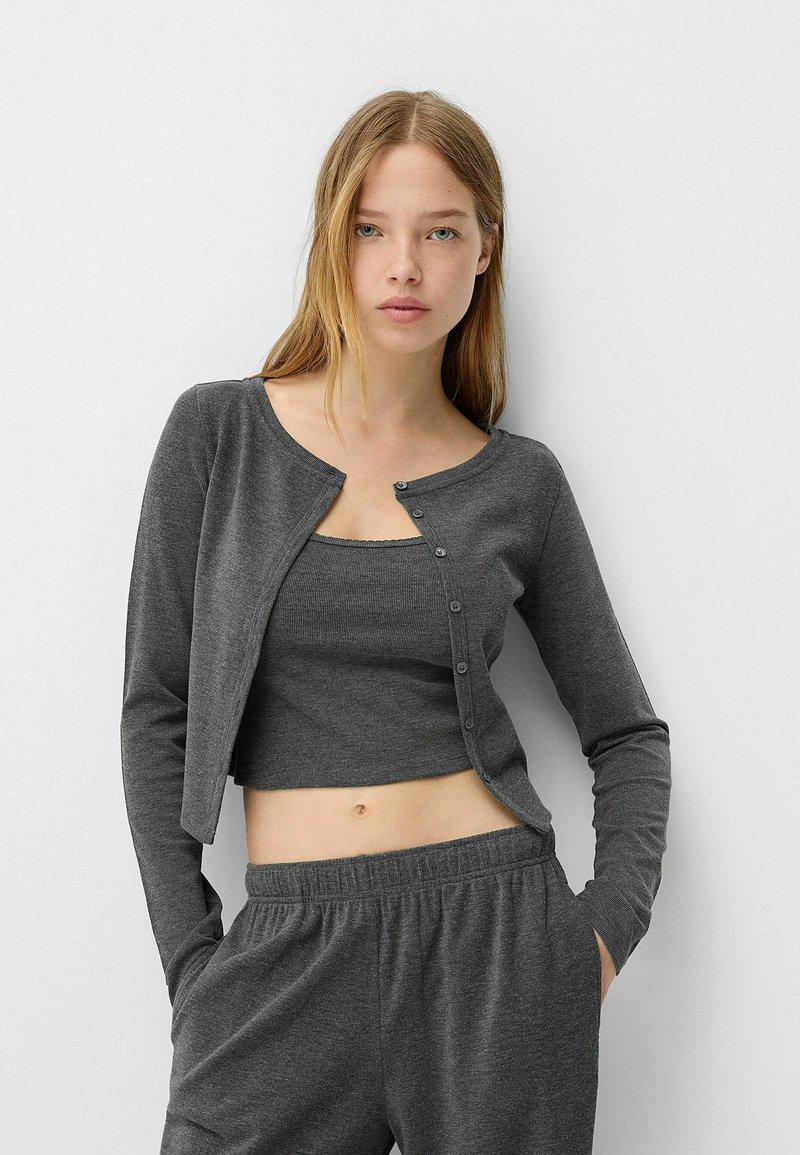 Bershka - BUTTONED - Vest - dark grey, Vergroten
