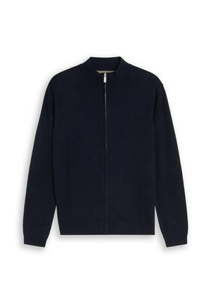 TOM TAILOR, TOM TAILOR PULLOVER & STRICKJACKEN STRICKJACKE MIT SEIDENANTEIL - Strickjacke - sky captain blue
