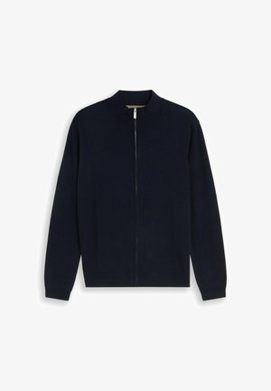 TOM TAILOR, TOM TAILOR PULLOVER & STRICKJACKEN STRICKJACKE MIT SEIDENANTEIL - Strickjacke - sky captain blue