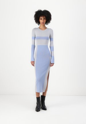 Strikket kjole - glass grey/sky