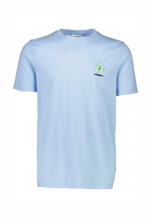 Lindbergh, EMBROIDERY TEE - T-shirts basic - lt bright blue